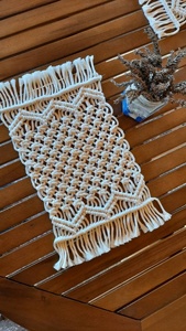 Handmade White <b>Macrame</b> Placemats Decorative Table Mats Boho Table Decor for Dining Home Bulk Supply - Product Image 5