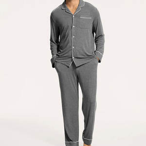 Ensemble de pyjamas en coton tricoté pour couple, collection Printemps-Automne 2026, manches longues, grandes tailles, vente en gros - Product Image 4