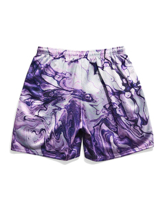 Shorts d'entraînement en maille à imprimé abstrait pour hommes, décontractés, avec cordon de serrage, légers, pour la gym, vêtements de sport, fabrication OEM - Product Image 2