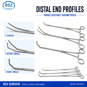 Ensemble de pinces chirurgicales de dissection BSZ SURGICO, courbées, à angle droit, en acier inoxydable, manuelles, instruments de chirurgie générale, certifiées CE - Product Image 1