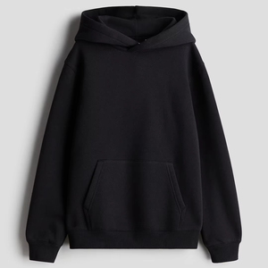 เสื้อฮู้ดดี้ผู้ชายสีดำทรงโอเวอร์ไซส์คุณภาพสูงแบบ OEM ผลิตตามสั่ง – เสื้อสเวตเชิ้ตผ้าฟลีซหนานุ่ม สวมใส่สบาย สไตล์สตรีทแวร์สำหรับฤดูหนาว - Product Image 1