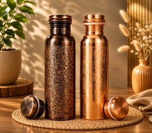 Copper <b>Water</b> <b>Bottle</b> with Classic Design <b>Large</b> Capacity Portable Travel Drinkware for Office Use - Product Image 4