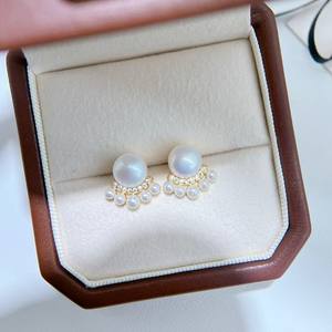 Pendientes de Perlas de Agua Dulce y Cristal, Plata Pura, Elegantes, Exquisitos, Versátiles y de Moda - Product Image 5