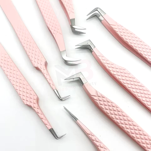 Pinzas para Pestañas con Puntas de Fibra, Marca Privada, Agarre de Diamante Personalizado, Pinzas Rectas para Volumen con Punta de Fibra para Uso Profesional - Product Image 5