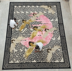 Alfombra Tejida a Mano, Diseño Tradicional Indio Rojo, Alfombra de Lana, Pelo Suave y Denso, para Sala de Estar, Decoración del Hogar - Product Image 2