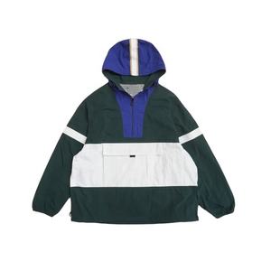 Venta al por mayor de ropa deportiva de talla grande cortavientos de color de contraste con capucha de moda de los hombres Casual cortavientos chaqueta transpirable - Product Image 1