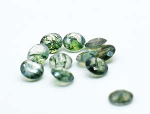 Piedras Sueltas Redondas Facetadas de Ágata Musgosa Natural de Alta Calidad, 8mm, Componentes de Joyería, Mercado Global de Gemas - Product Image 1