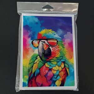 Whimsical A7 Tamaño 5x7 Nuevo Hippie Animal Parrot Tarjetas de notas en blanco Paquete de 8 con sobres Tarjetas de felicitación - Product Image 3