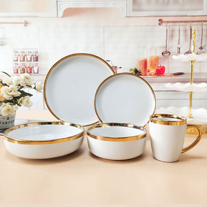 Juego de Platos Hondos para Arroz/Sopa de Porcelana Europea con Esmalte Azul, Diseño Creativo a Rayas, Ecológico, para el Hogar - Product Image 3