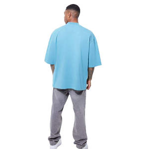T-shirt Homme Oversize Vintage en Coton Tricoté Lourd 100% Personnalisé de Haute Qualité pour Vente en Gros, Style Streetwear à Épaules Tombantes - Product Image 2