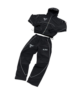 Conjunto Deportivo K.D.S para Hombre, Negro, con Capucha y Cremallera, Corte Regular, Poliéster/Algodón, Verano, Impermeable - Product Image 2