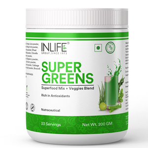 INLIFE Super Greens Powder Blend with Spirulina Moringa Wheatgrass & Barley Grass Plant‑Based Daily Nutrition Mix for Adults - Product Image 1
