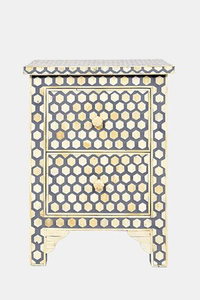 Mesa de Centro Hecha a Mano con Incrustaciones de Hueso y un Impresionante Diseño de Mosaico, Mesa de Centro Atemporal con Incrustaciones de Madreperla para un Estilo Clásico - Product Image 4