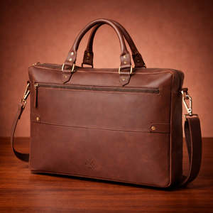 Genuine Leather Brown Large Capacity Laptop <b>Bag</b> Briefcase Crossbody <b>Computer</b> Handheld Business Travel <b>Bag</b> - Product Image 6