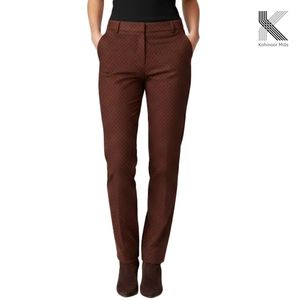 Women Casual Pants Stretch Trousers Dobby Cotton Poly Spandex 215GSM <b>Peach</b> Finish Ladies Pants OEM ODM Bulk Supplier - Product Image 1