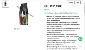 Kit de 3 applicateurs d'huile en plastique colorés à pointe fine pour la réparation de montres et les outils de bijouterie | Numéro d'article GS-2055 - Product Image 3