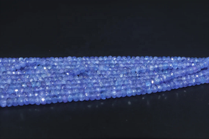 Perle rondelle à facettes en tanzanite naturelle 100% 3-5mm pour la fabrication de bijoux pierres précieuses en vrac - Product Image 2
