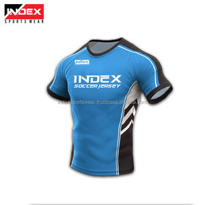 Camiseta de Fútbol INDEX para Hombre, Cuello en V, Manga Corta, Sublimada, Poliéster que Absorbe la Humedad, Ajuste Atlético para Todas las Temporadas - Product Image 2