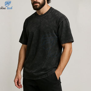 Men Acid <b>Wash</b> T Shirt Oversized Vintage Washed Cotton Streetwear Custom Logo Heavyweight Blank Tee Manufacturer - Product Image 2
