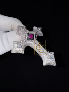 925เงินสเตอร์ลิงสำหรับผู้ชายสร้อยคอคริสเตียนเป็นประกายวิบวับมีเอกลักษณ์เฉพาะตัวออกแบบวินเทจจี้สวยงาม - Product Image 2