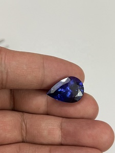 Tanzanite naturelle de forme poire, couleur bleu royal de haute qualité, certifiée IGI, traitée thermiquement, 12,10 carats, pierre précieuse Sadiya International - Product Image 2