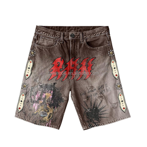 Ensemble T-shirt et short respirant pour homme MANWA, imprimé numérique noir, peint à la main, séchage rapide, 320g, idéal pour l'été et le sport - Product Image 3