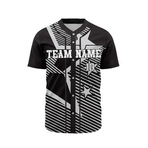 Uniforme de Béisbol Personalizado Sublimado para Equipos Juveniles, Camiseta de Béisbol Negra Lisa con Logotipo Bordado - Product Image 1