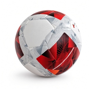 ลูกฟุตบอลขนาด 3 พีวีซีสีขาวลายสีแดงทนทานสำหรับฝึกซ้อมกีฬากลางแจ้ง - Product Image 3