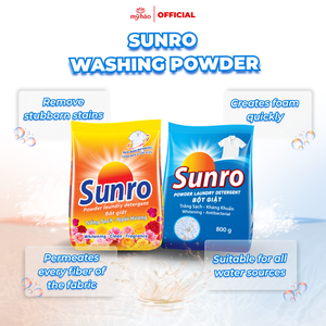 Poudre à lessiver Sunro 800G, blanchissante, nettoyage en profondeur, parfumée, pour le lavage des vêtements - Product Image 4
