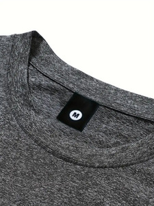 Men's <b>Long</b> Sleeve <b>T</b>-<b>Shirt</b> Regular Fit Solid Color O-Neck Casual Knitted 100% Cotton Regular Length <b>Black</b> Gray Brown Front - Product Image 6