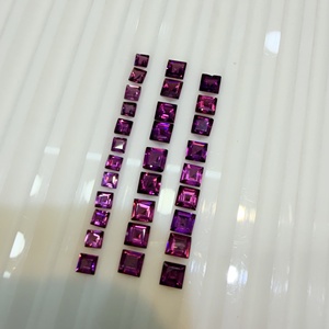 AJ Gems - Granate Rodolita Morado Natural, Corte Princesa Cuadrado, Piedra Suelta Facetada, Tamaño 3x3-5x5 mm, de la India, para Joyería - Product Image 2