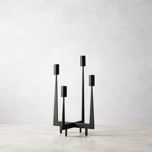Modern Premium Casted Candle Holders <b>Black</b> metal taper holder candle stand matte candle stand cast iron & Aluminium decor - Product Image 1