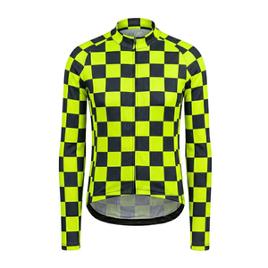 Maillot de cyclisme à manches longues pour homme, séchage rapide, respirant, 180g, blanc et vert rayé, fermeture éclair intégrale, polyester, coupe ajustée - Product Image 4
