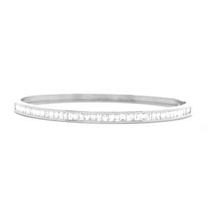 Diamond <b>Bangle</b> Cuff Bracelets Baguette Cut Lab Grown 10K 14k 18k Solid Gold Channel <b>Set</b> Luxury Elegant Fine Jewelry Manufacturer - Product Image 3