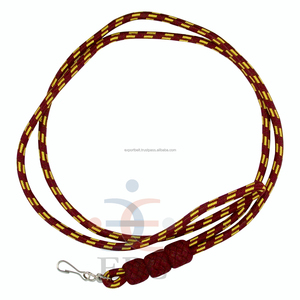 Factory Plain Whistle Cord Lanyards for Promotion & Security Uniform Whistle Cords Supply with <b>Chrome</b> / Gold <b>Hook</b> - Product Image 5