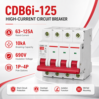 Interruptor Automático Miniatura (MCB) de Alta Corriente CDB6i-125 1P 1P+N 2P 3P 3P+N 4P 63A-125A AC230V 400V DC125V 250V 10kA para Riel DIN