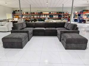 Sofá Cama en Forma de L con Funda Extraíble, Tela Lavable Ecológica, Asientos Reclinables, 6 Plazas, Espuma Suave para Apartamento, Dormitorio, Sala de Estar - Product Image 3