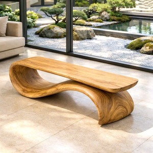 Modern Sculptural <b>Bench</b> Modern Curved <b>Bench</b> Sculptural Furniture With Curved Design For Living Room - Product Image 4