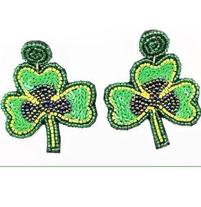 <b>Large</b> Embroidered Earrings Lightweight Embroidered crafts Earring Colored <b>Bead</b> Earring for Women - Product Image 3