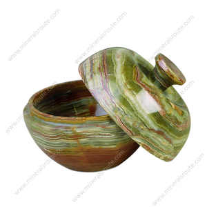 Apple Shape Green Onyx Candy <b>Jar</b> <b>Decorative</b> Premium Quality Unique Design Onyx And Marble <b>Jars</b> In Reasonable Price - Product Image 6