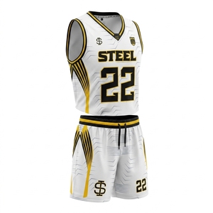 Conjunto de Camiseta y Pantalones Cortos de Baloncesto Sublimados Steel 22, Malla de Poliéster Transpirable, Uniforme Deportivo para Entrenamiento y Juego en Equipo - Product Image 4
