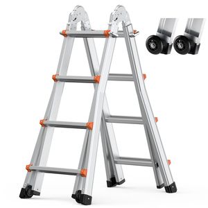 Échelle de camping-car compacte multifonctionnelle en aluminium de 15,5 pieds, pliable et télescopique, pour utilisation en grenier - Product Image 1