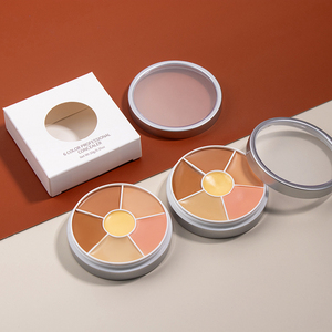 Palette de correcteur de teint en crème en boîte ronde de 6 couleurs, palette de contour et d'illuminateur professionnelle à longue tenue pour corriger les imperfections - Product Image 3