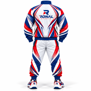 Veste et pantalon de survêtement coupe-vent réfléchissants imperméables en nylon et polyester avec logo personnalisé pour homme, avec fermeture éclair et capuche - Product Image 2