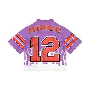 Maillot de sport personnalisé en mesh à manches courtes, respirant, pour l'entraînement athlétique, avec numéro graphique, vente en gros OEM, logo personnalisé - Product Image 6