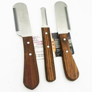Couteau de toilettage pour chien, style classique, manche en bois, outil de démêlage pour animaux de compagnie, peigne métallique pour couper les nœuds de poils des terriers, vente en gros d'usine - Product Image 2