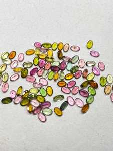Lot de pierres précieuses de tourmaline facettées multicolores, taille ovale, pierres brutes 3x5mm 6x4mm 7x5mm 6x8mm pour la fabrication de bijoux - Product Image 3