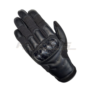 ถุงมือมอเตอร์ไซค์กันลื่น MOQ ต่ำ ป้องกันข้อนิ้ว สำหรับทุกเพศ สีดำ ถุงมือขี่มอเตอร์ไซค์ ฝ่ามือบุนวม คุณภาพสูง - Product Image 1