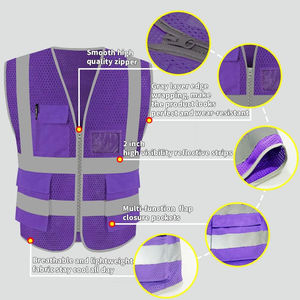 Gilet haute visibilité de qualité supérieure, haute performance, conforme aux normes ANSI Classe 1 et EN ISO 20471 Classe 2, imperméable, avec logo personnalisé, nouvelle arrivée. - Product Image 2