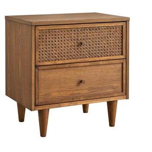 Nouvelle Table de Chevet Moderne 2026 pour Chambre à Coucher, Meuble de Rangement Durable Fait Main en Bois Massif 100% Naturel avec 2 Tiroirs - Product Image 2